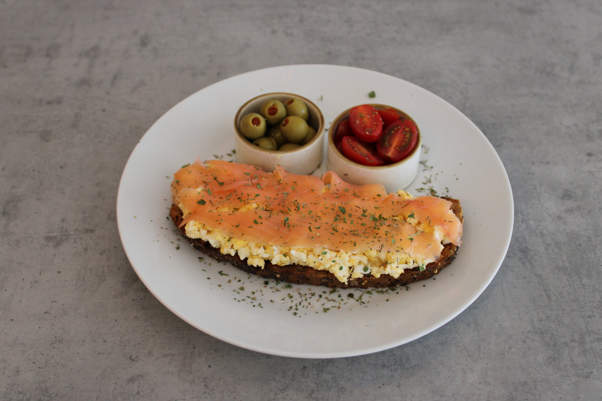 Smoked Salmon and Scrambled Egg on Sourdough Toast