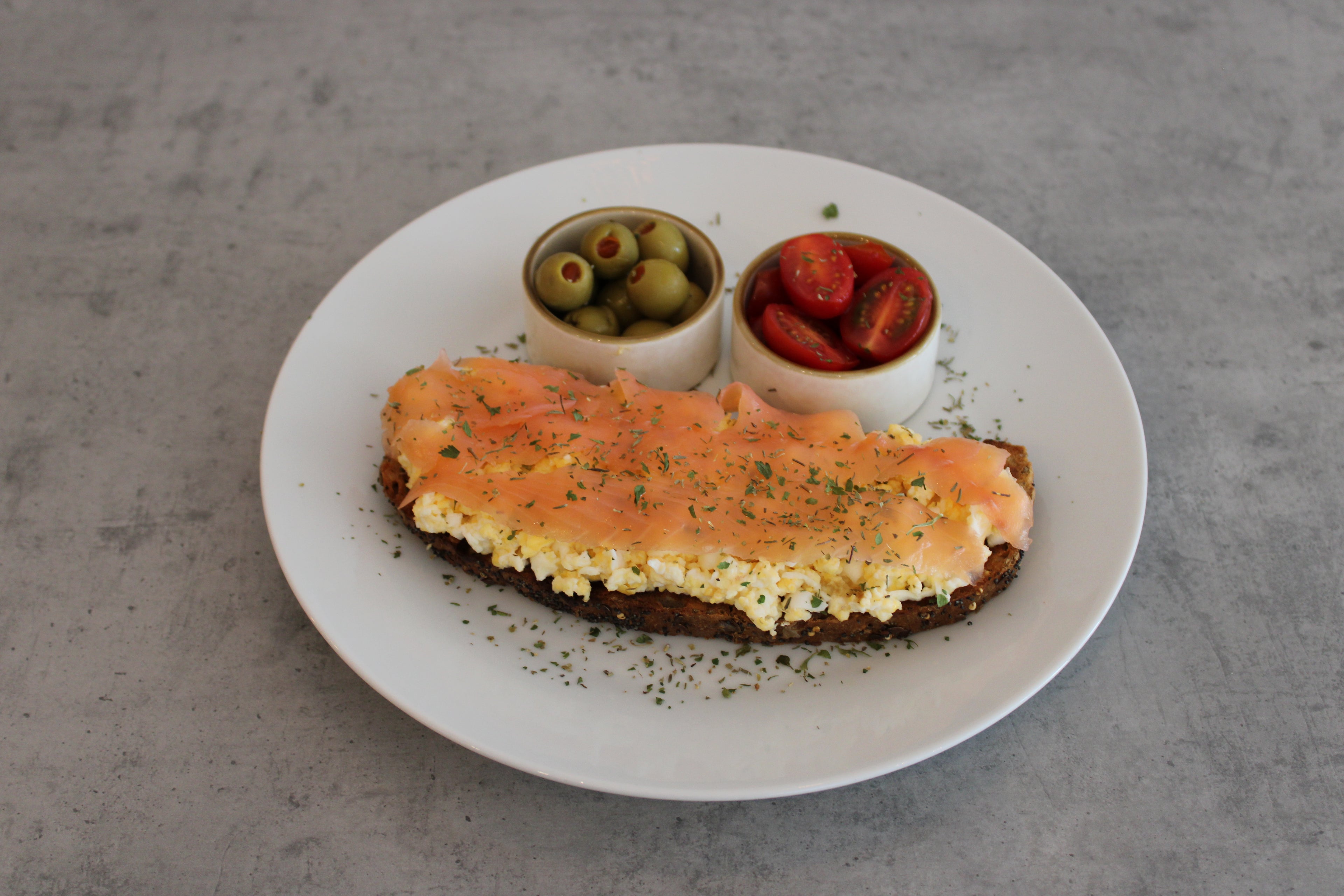 Smoked Salmon and Scrambled Egg on Sourdough Toast