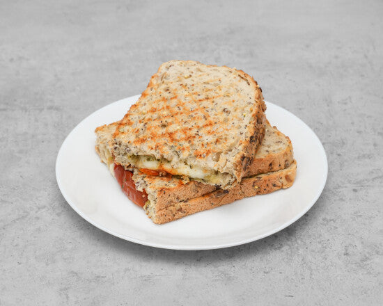 Mozzarella, Pesto and Sun-Dried Tomato Sourdough Toastie